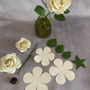DIY Papierrosen Bastelset |3er-Set für kreative Deko