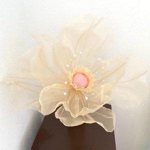 Mohnblume | Poppy Blume aus Organza | Beige | 3 Größen