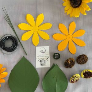 DIY Papier-Sonnenblumen Bastelset | 2er Set | Papierblumenset
