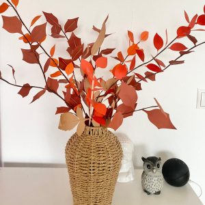 Herbstblätter aus Papier – 10 handgemachte Zweige in warmen Naturtönen